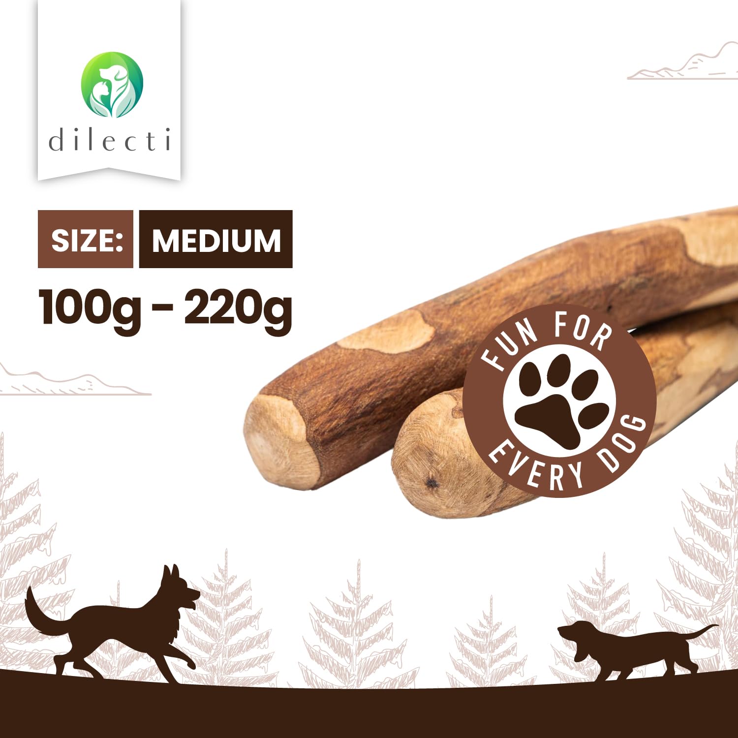 Dilecti Olive Wood Dog Chews, Natural Dense Hardwood Stick, Long-Lasting Dental Care Chew Toys with Antioxidants - Image 2