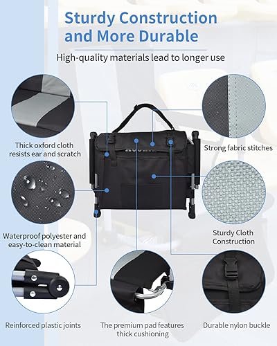Miniatura 4 de AOOXIMI Asientos de estadio para gradas con soporte de espalda, asientos de gradas con respaldo y cojín ancho, sillas de estadio con portavasos,