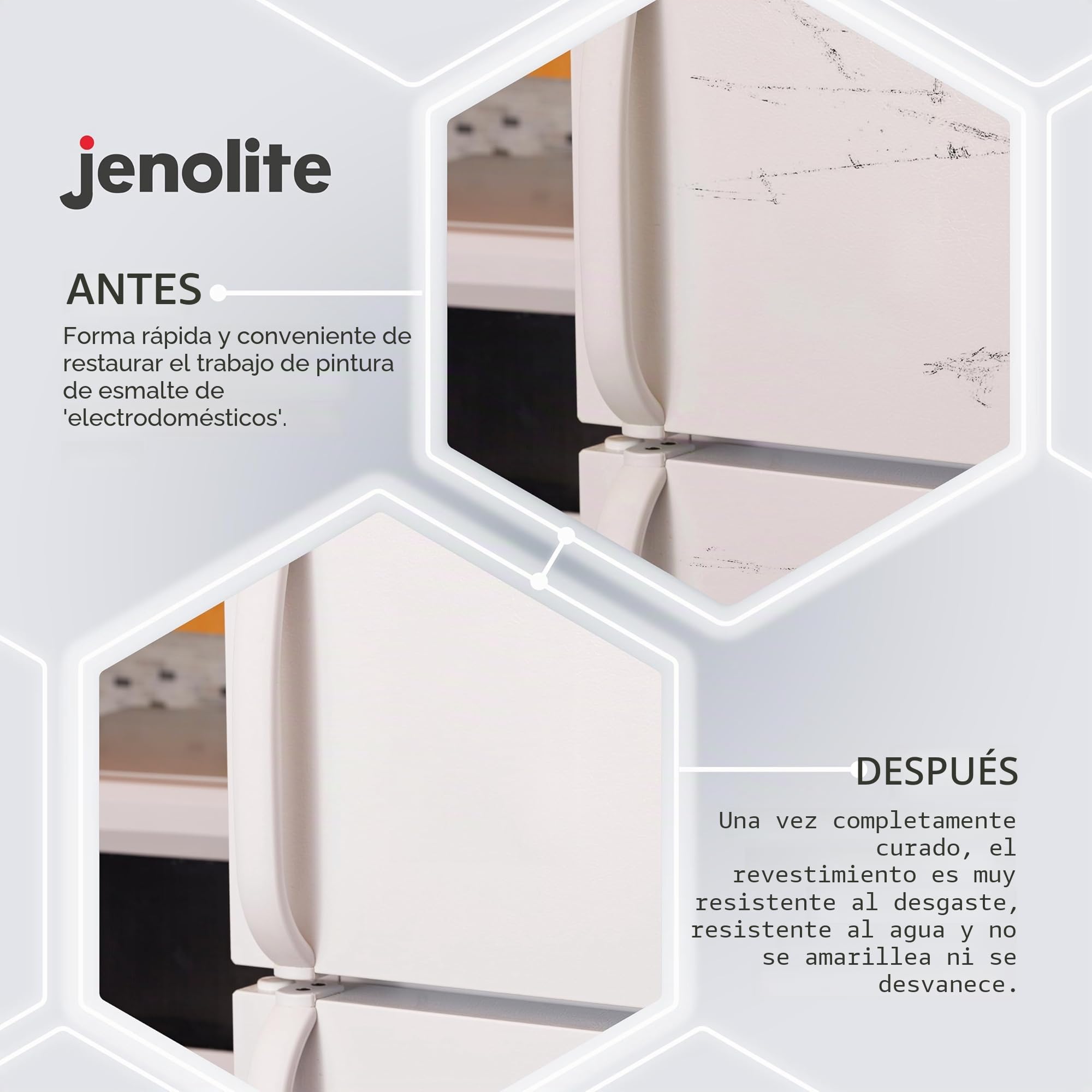 JENOLITE Pintura esmaltada para electrodomésticos | NEGRO | Actualizar y restaurar electrodomésticos | Ideal para frigoríficos, congeladores y lavadoras | 3 x 400ml