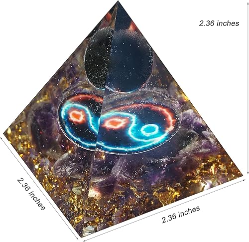 Miniatura 2 de Pirámide de cristal Orgonita Cristales de flor de vida Obsidiana y Amatista Energía Curativa Generador para protección, meditación y equilibrio