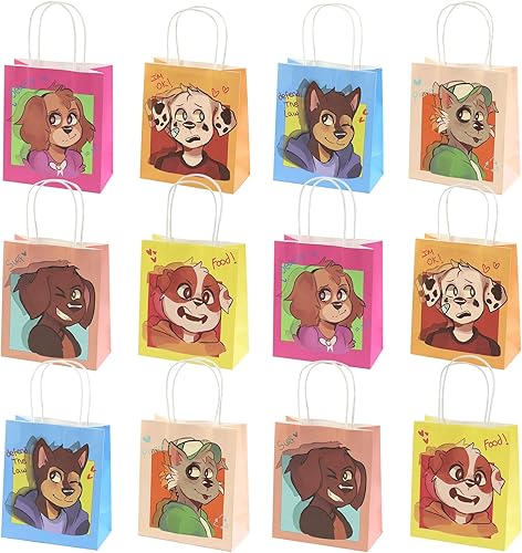 Kamisato Ayato 12 bolsas de regalo para perros, bolsas de dulces de anime, bolsas de regalo de dibujos animados, suministros de fiesta de cumpleaños