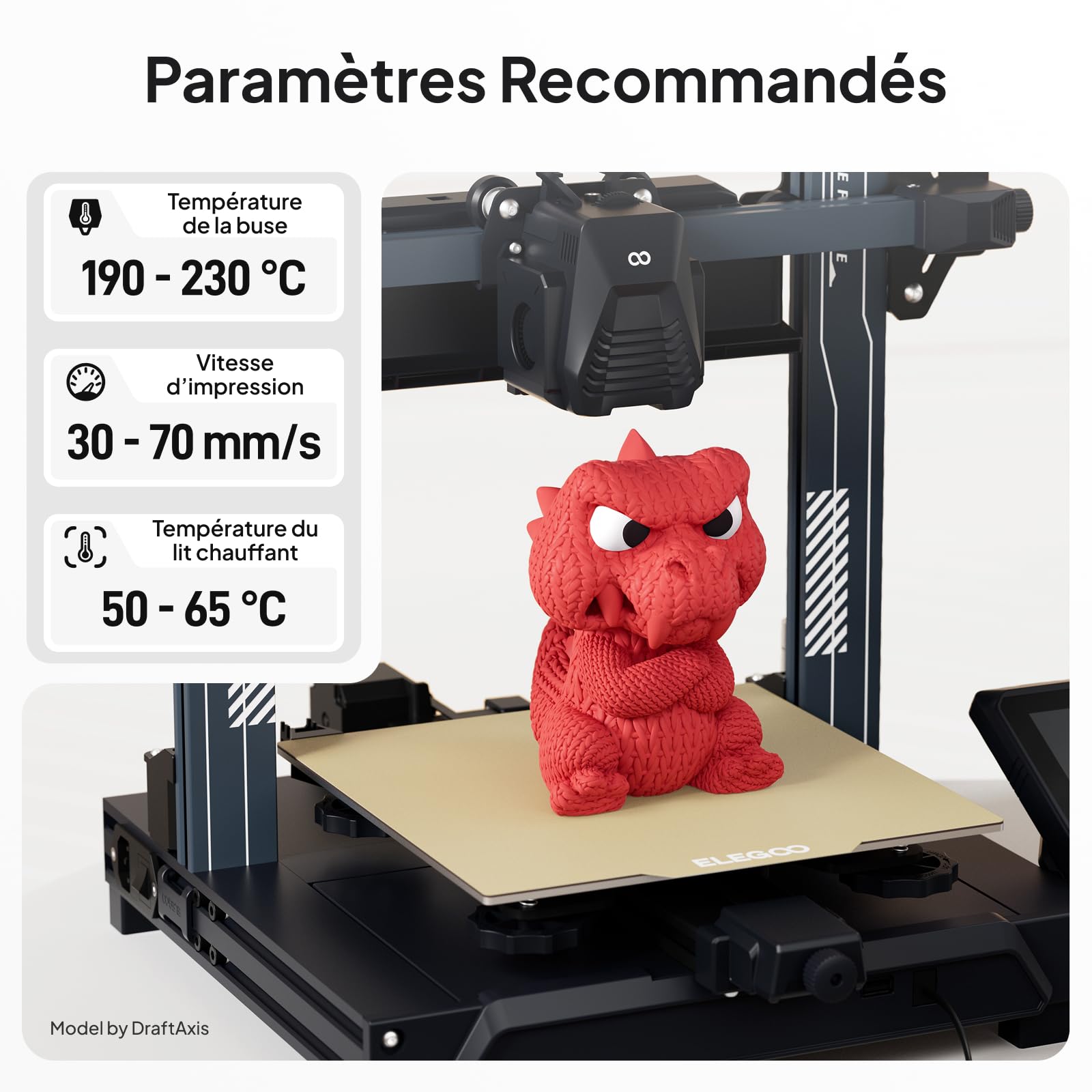 DEEPLEE Matte PLA Filament 1.75mm Bleu Marine, Beige 4kg