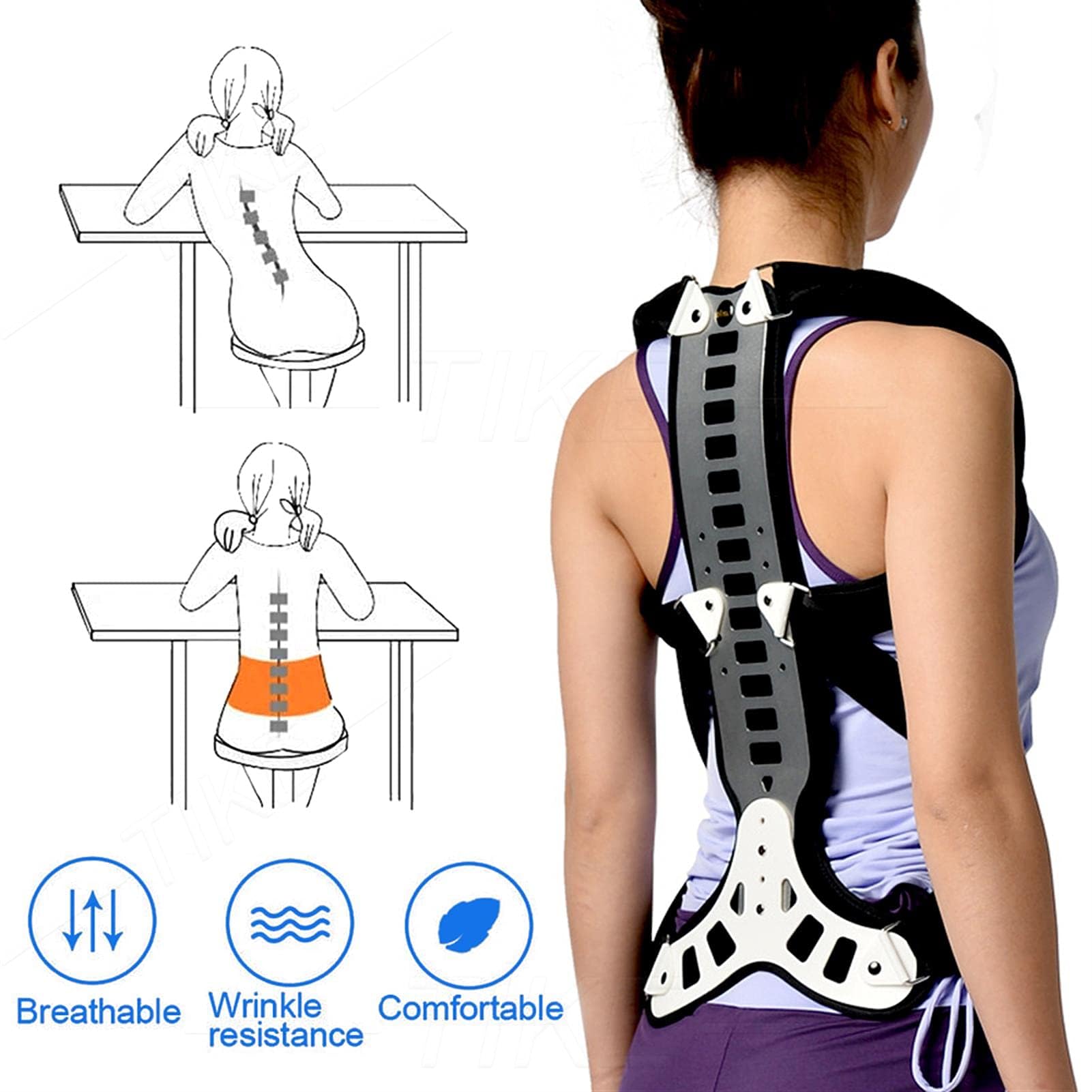 SkyFace Corrector Postura Espalda Para Mujer Entrenador Lumbares Recto ，S