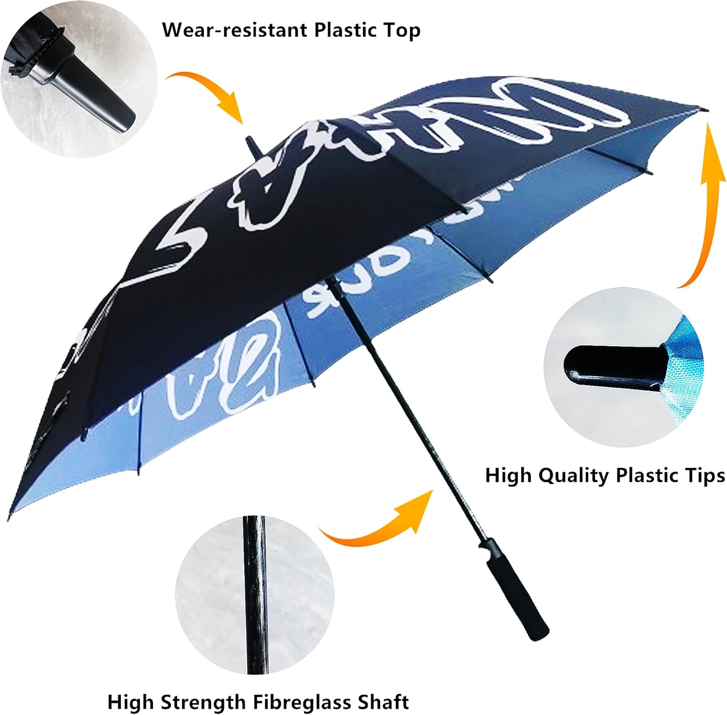 Custom Logo Golf Umbrellas, Customizable Printed Auto Open Large Golf Umbrella with Image Design Monogrammed or Photo for Corporate Gift Men and Women