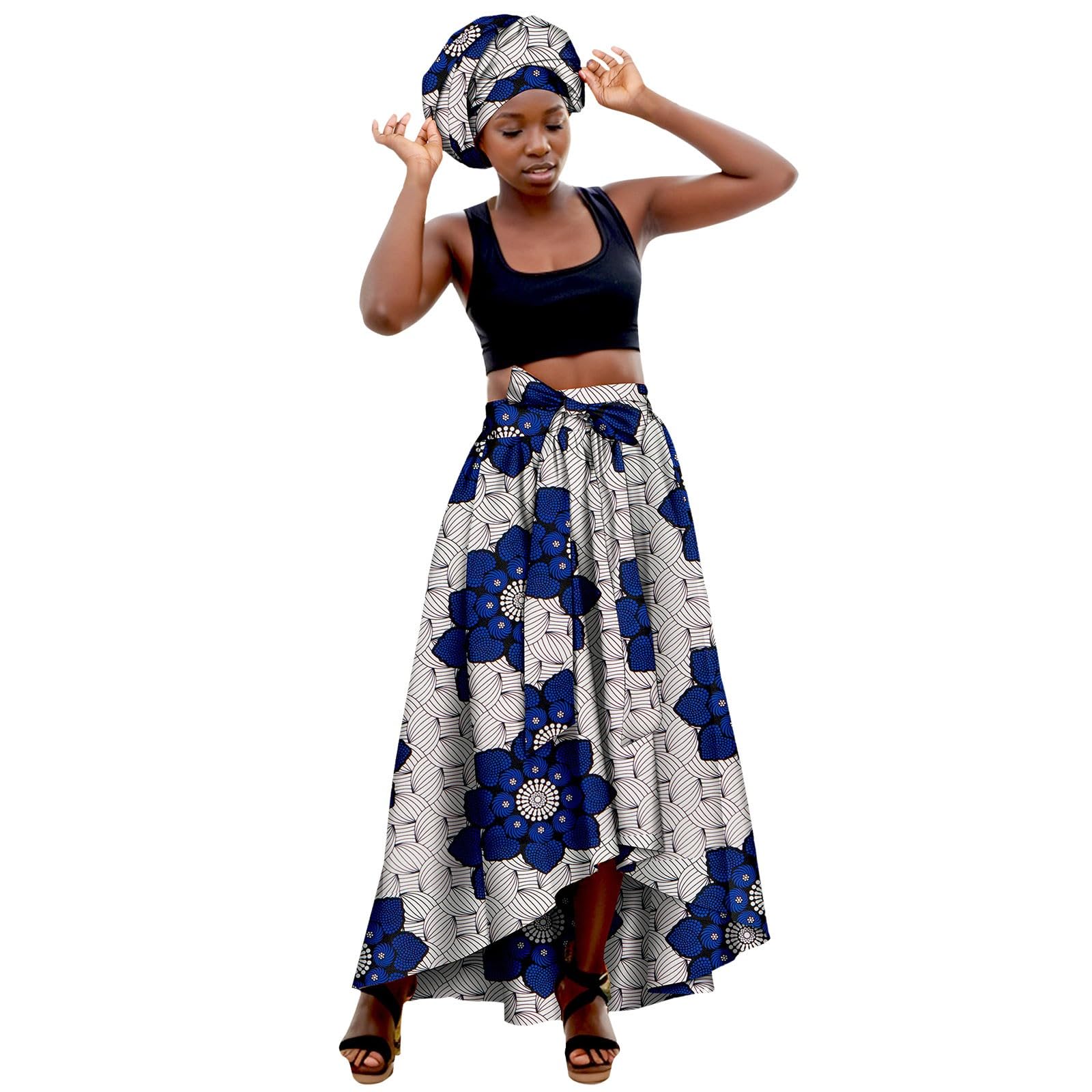 Falda Larga Mujer Vaquera, Faldas Mujer Verano Tenis, Larga con Estampado Africano Informal EláStica Envolver La Cabeza Faldas Skirt Minifalda Falda Vaquera Falda Lunares