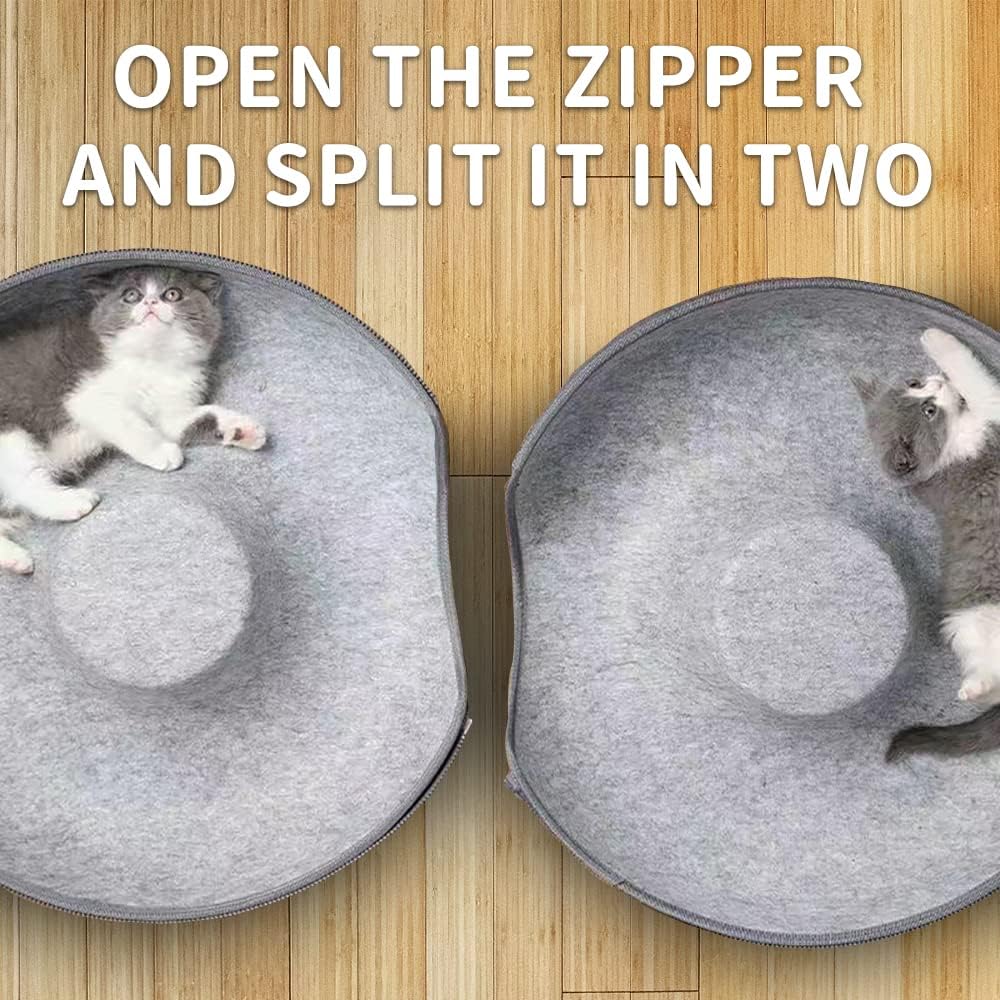 2 Pack Cat Donut Tunnel, Cat Tunnel Bed for Indoor, Scratch Resistant Donut Bed. (Grey, 20 Inch 2 Pack)