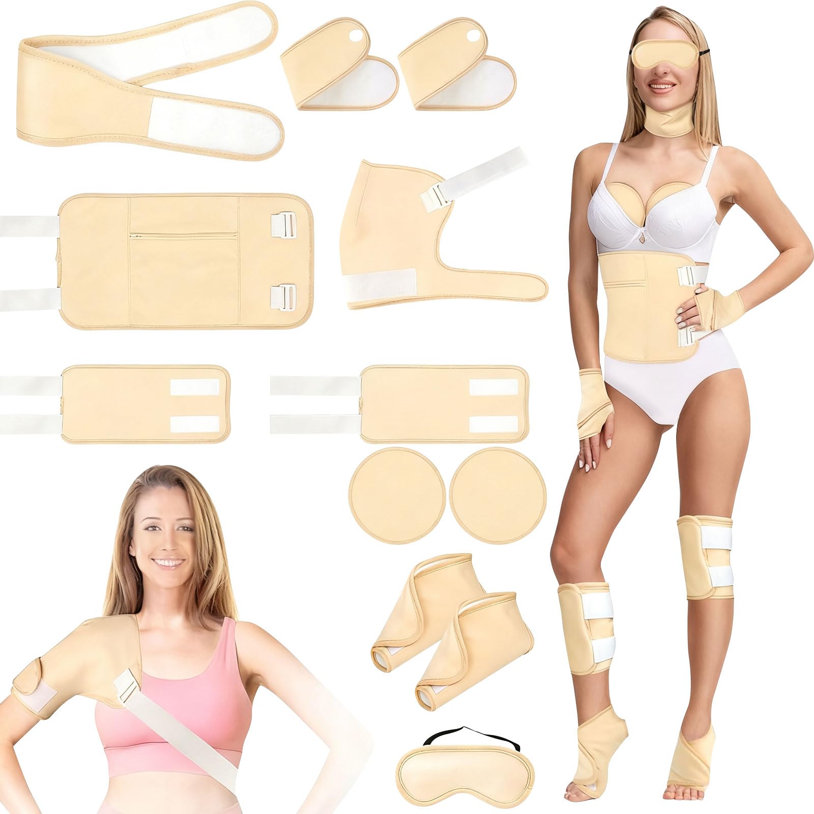 Rizinusöl Pack Wrap Collection 12 Stück Geschenkset Wasserdichtes Design Ganzkörperanwendung Stoff für Knie Ellbogen