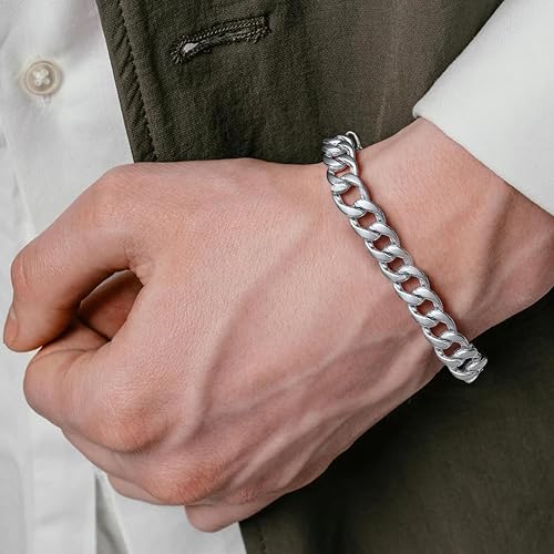 Pulsera ajustable de cadena gruesa de acero inoxidable