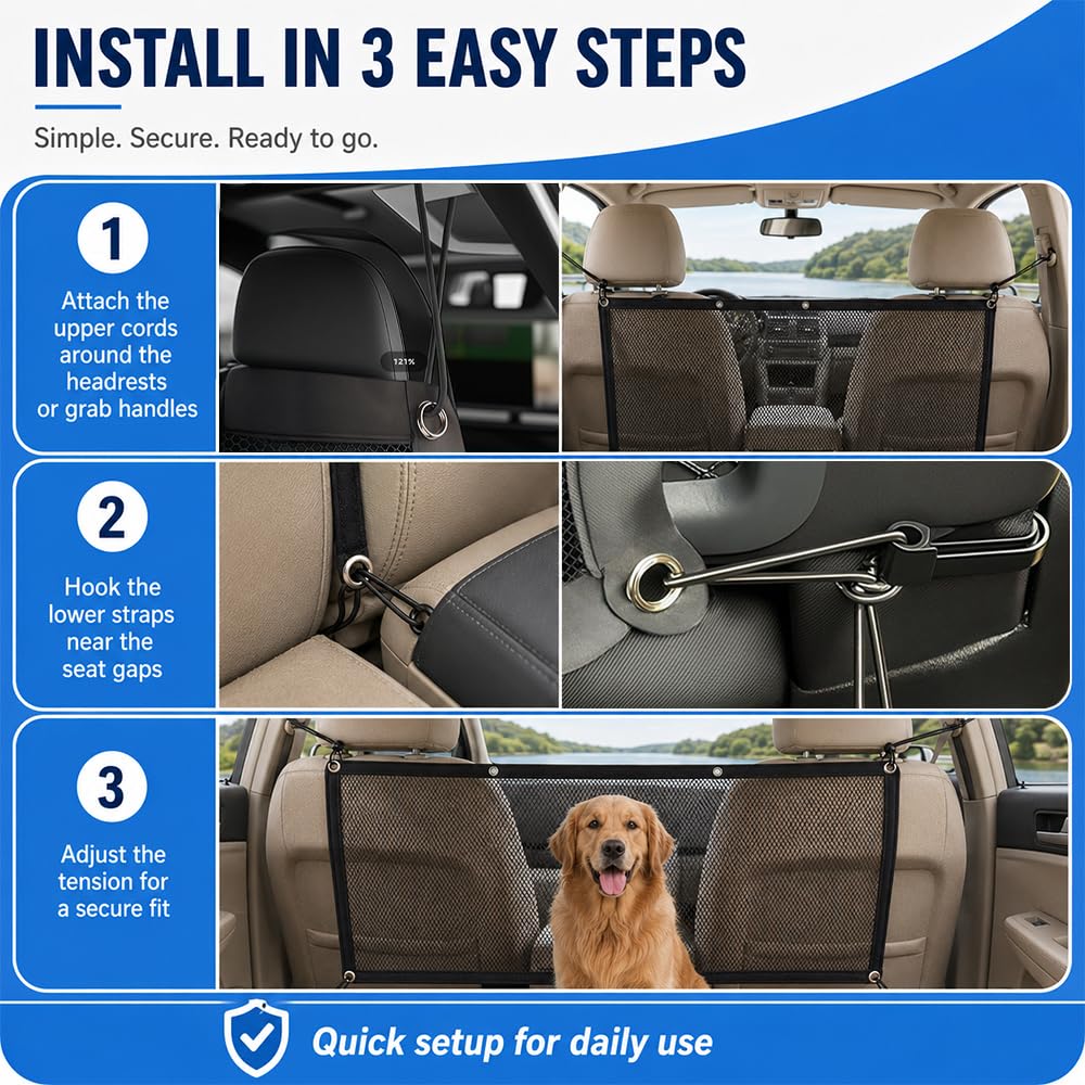 Barriera per animali domestici per Lexus GX GX460 2015-2022 Mesh Car Seat Pet Divisore Dog Safety Barrier Accessori