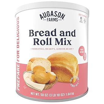 Bread and Roll Mix Can Emergency Food Supply, 48 Servings, 10 Year Shelf Life - Makes 6 Loaves or 72 Bread Rolls for Prepared Meals Ready to Eat