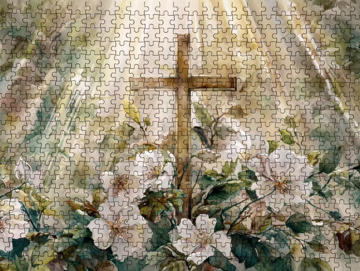 Puzzle per Adulti 2000, Croce Fiori, legno Classico Puzzles LDYQS6-539