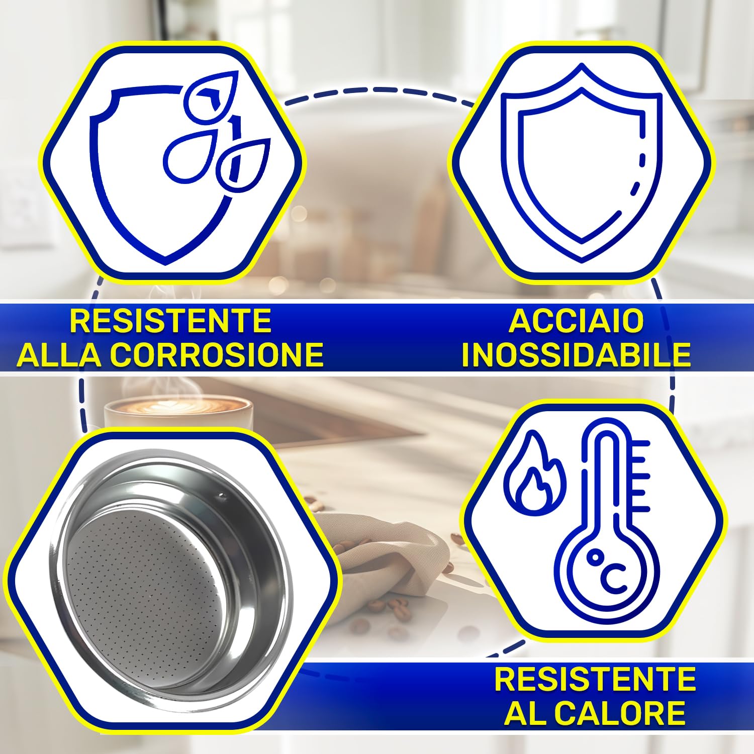 Filtro Caffettiera Filtro Cafe per Portafiltro Caffettiera con Codice Originale AT4056001200 per Ariete 1318 - Garanzia 10 Anni - MONTERAL