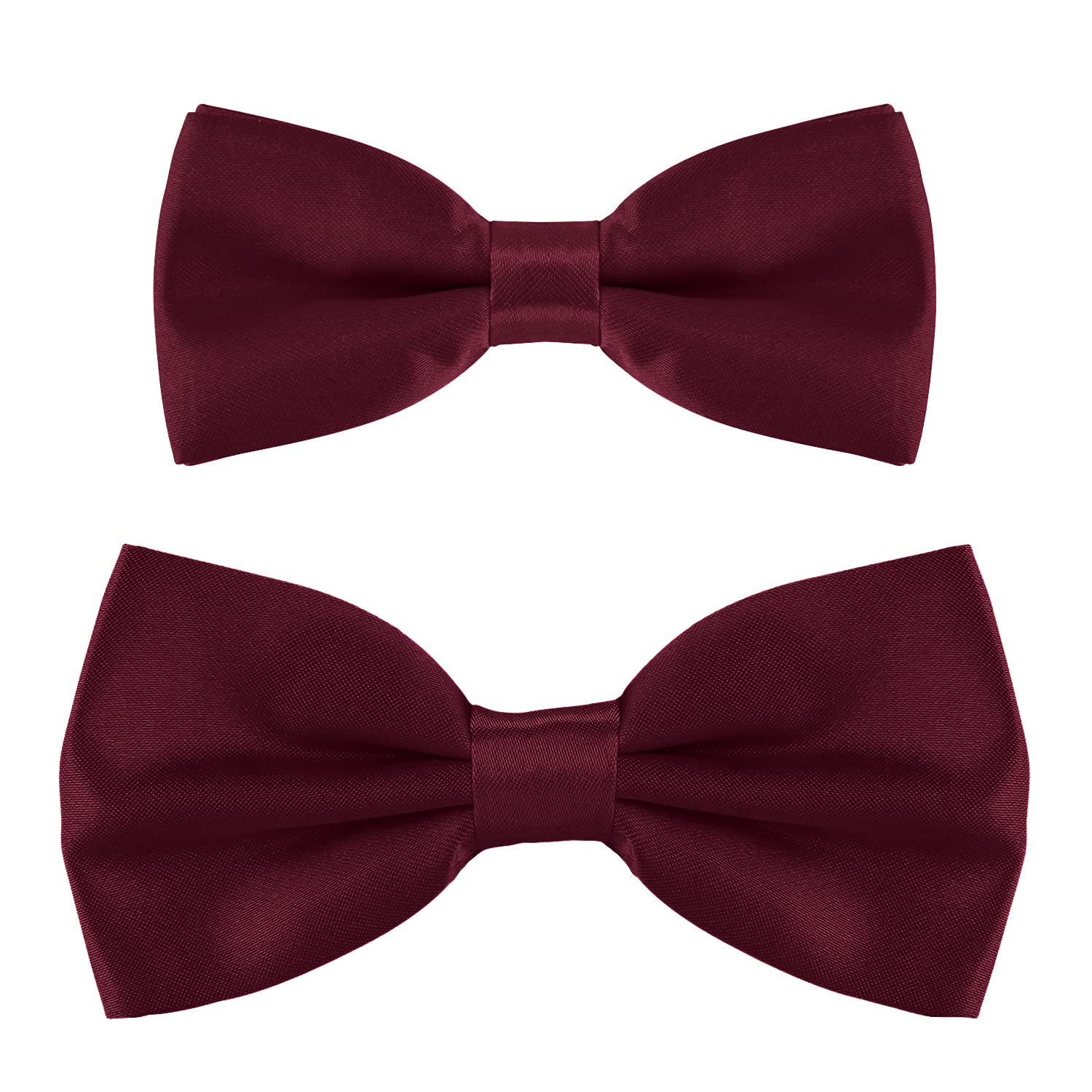 DonDon Father & Son matching set of bowties, pre-tied and smoothly adjustable - Bordeaux
