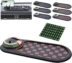 2026 Novo painel de carro multifuncional suporte de celular antiderrapante tapete de telefone para carro giratório acessórios de painel de carro com cartão de estacionamento temporário