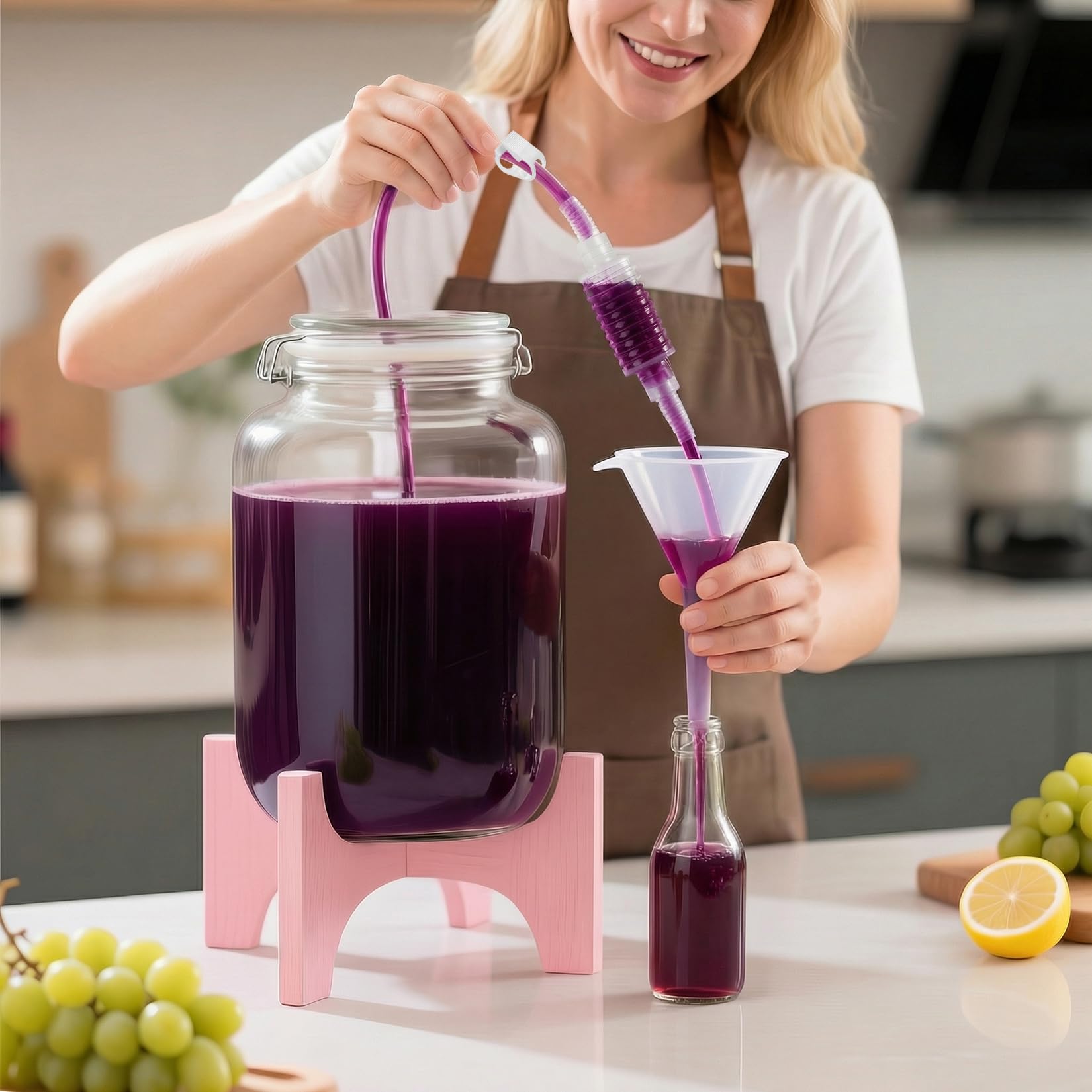 2 Pcs Tubo de Sifón Elevador de Vino, filtro de sifón para elaboración casera, Tubos de filtro de sifóns manual para hacer vino, para kit de elaboración de cerveza casera(2,5 m), con 2 clips