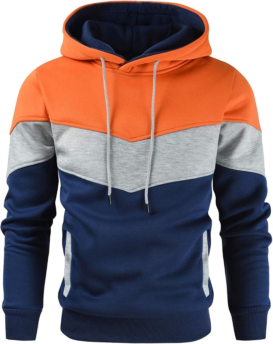 Sudadera con capucha y forro polar Gesean Novelty Color Block para hombre