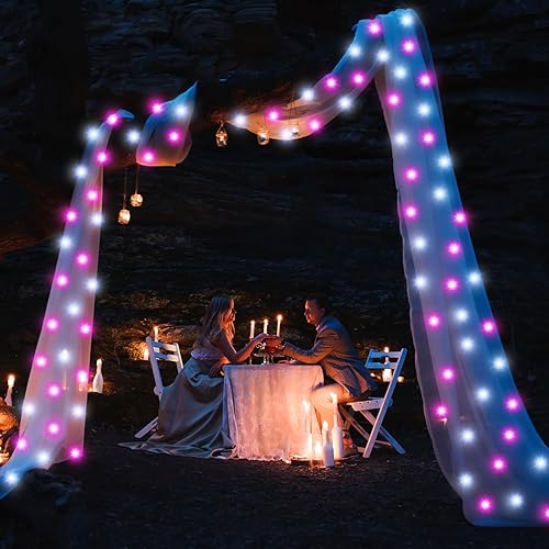 Miniatura 4 de Baquler 98 pies, 8 modos, 300 luces LED de graduación, decoración de clase de 2024, impermeable, tira de luces solares para exteriores para fiesta