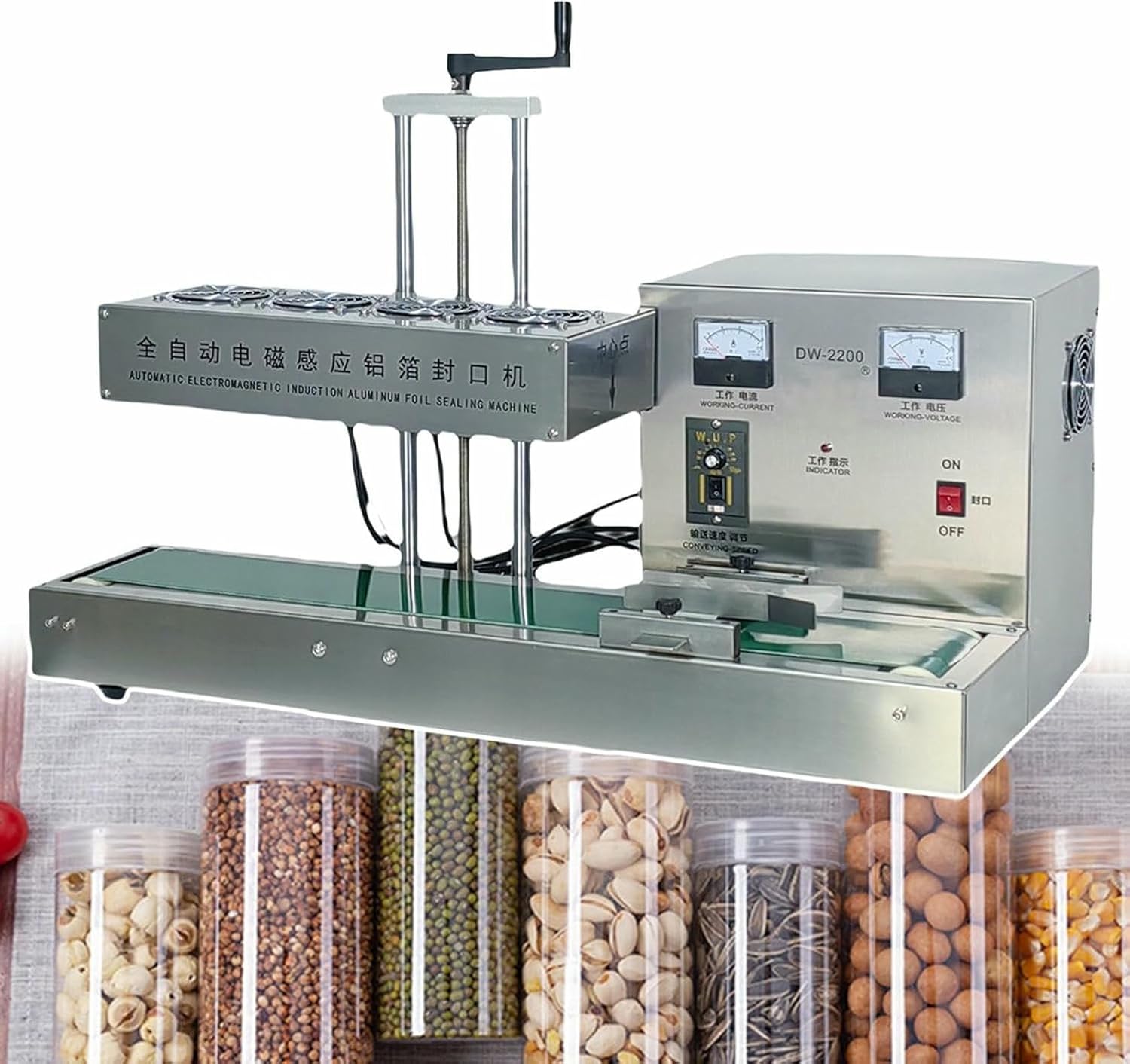 Automatic Continuous Sealing Machine, Automatic 2200 W Aluminum Foil Sealing Machine, Electromagnetic Induction Band Sealant