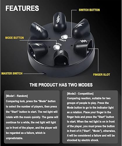 Miniatura 3 de Prueba de detector de mentiras juego de dedo de choque impactante ruleta engranajes del destino divertido juguete eléctrico increíble de oportunidad
