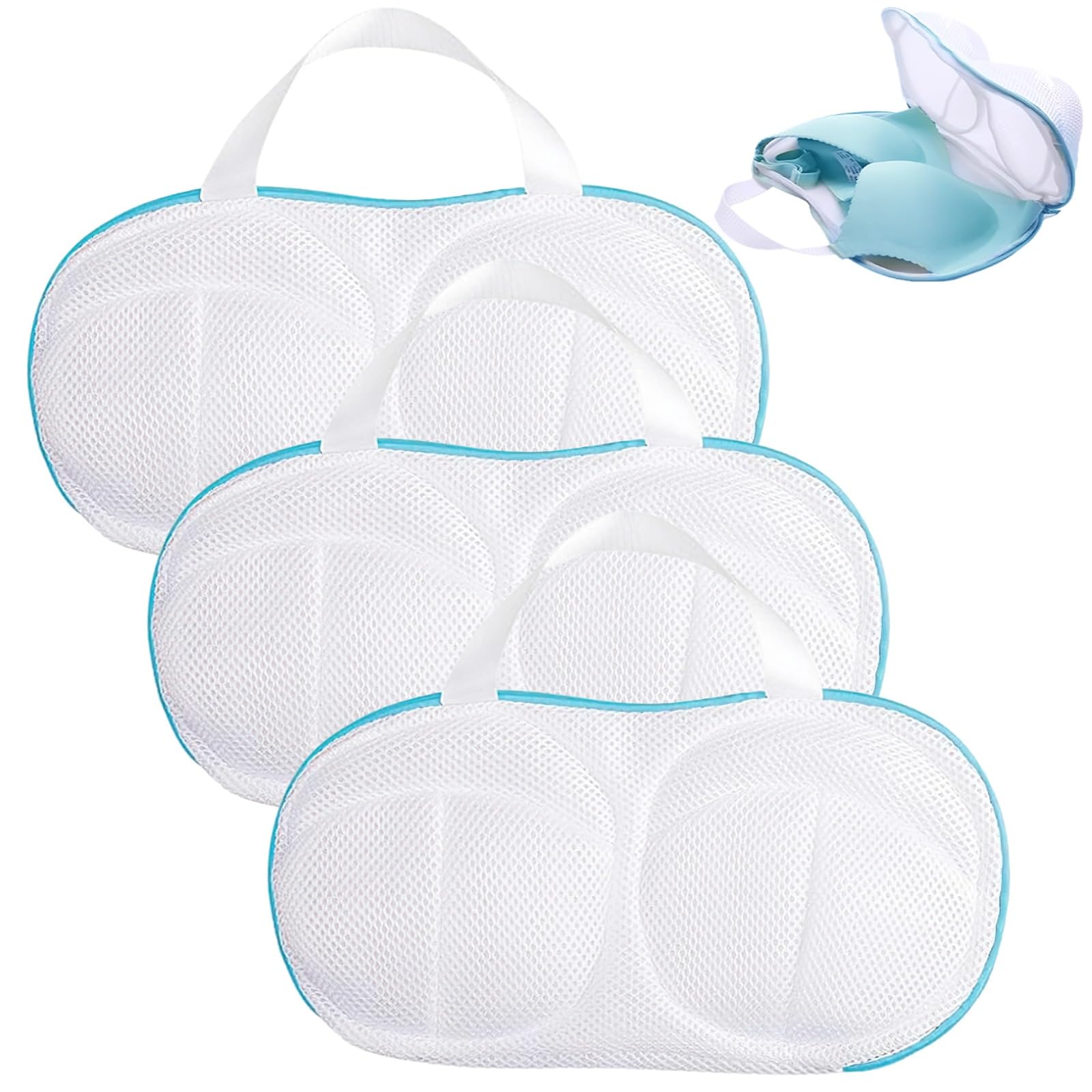 3 Pcs Bra Washing Bags for laundry, Lingerie Bags for Washing Machine, Anti Deformation Underwear Brassiere Bags with Zippers, Bra Washing Protectors