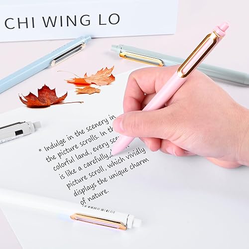 Miniatura 3 de Hyvode Bolígrafos de gel estéticos retráctiles, de secado rápido, sin sangrado, bolígrafos de escritura suave, bolígrafos de tinta negra de punta