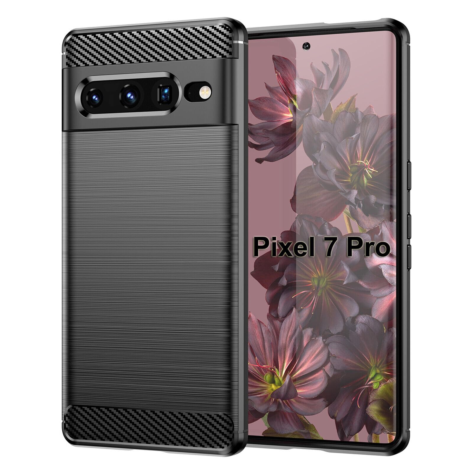 betterfon Handyhülle Carbon Hülle für Google Pixel 7 Pro – Carbon-Look, stoßfestes Case mit Air-Cushion