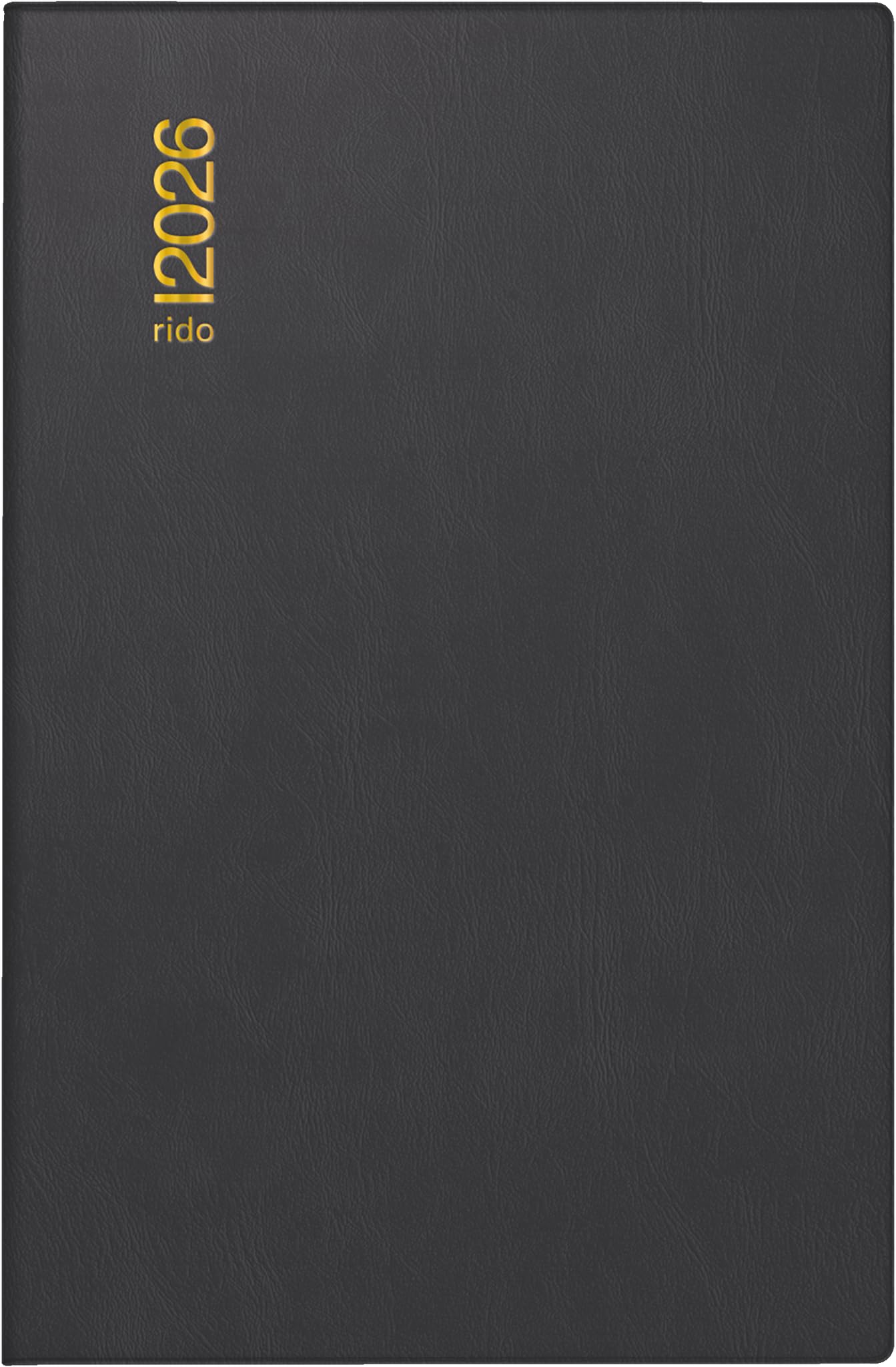 rido/idé Pocket Calendar Model Industrie II '26 | A7, Plastic, Black