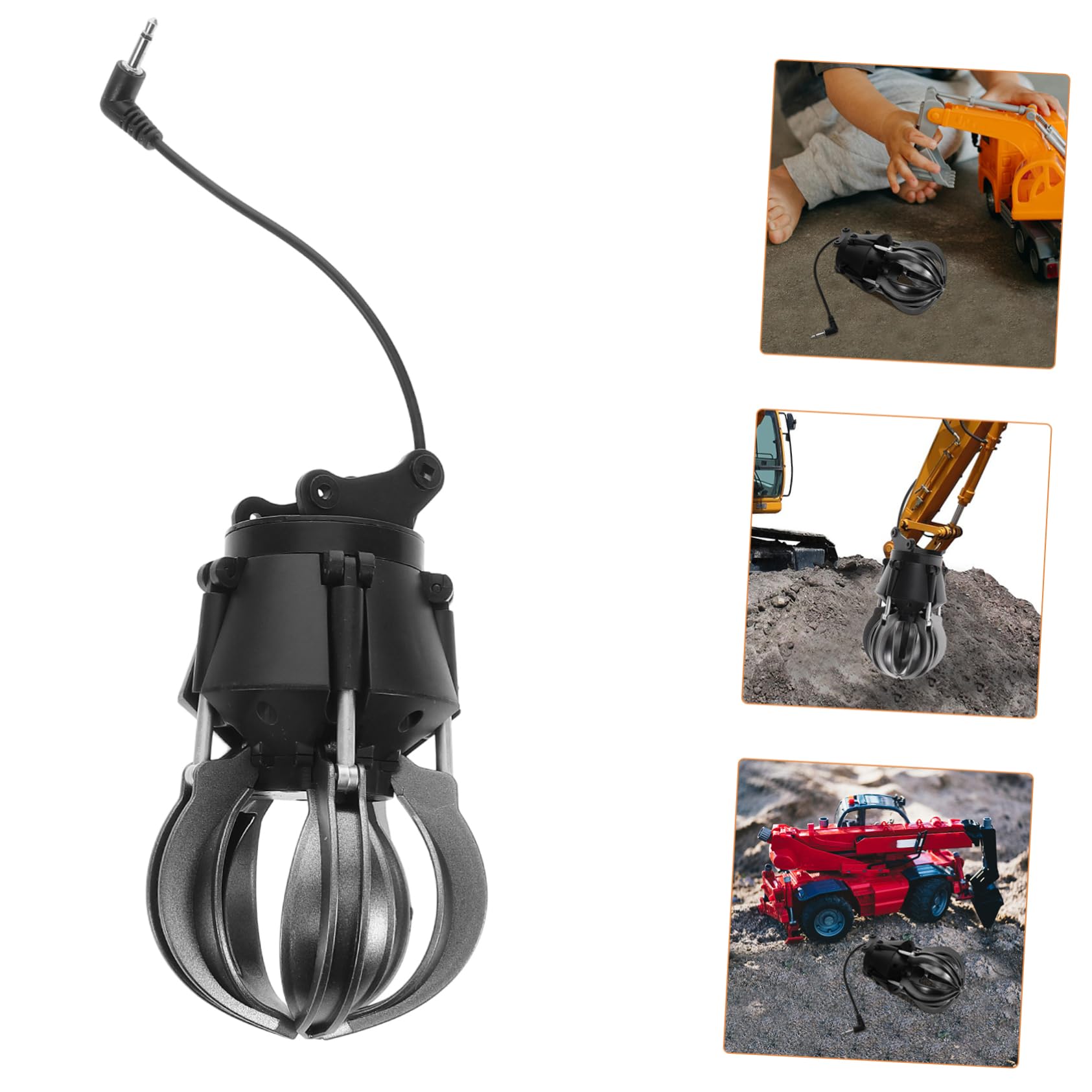 Accesorio de Pinza para Excavadora de Juguete Material Plástico Resistente y Accionamiento Eléctrico, Repuesto Adecuado para Vehículos de Construcción RC en Minería