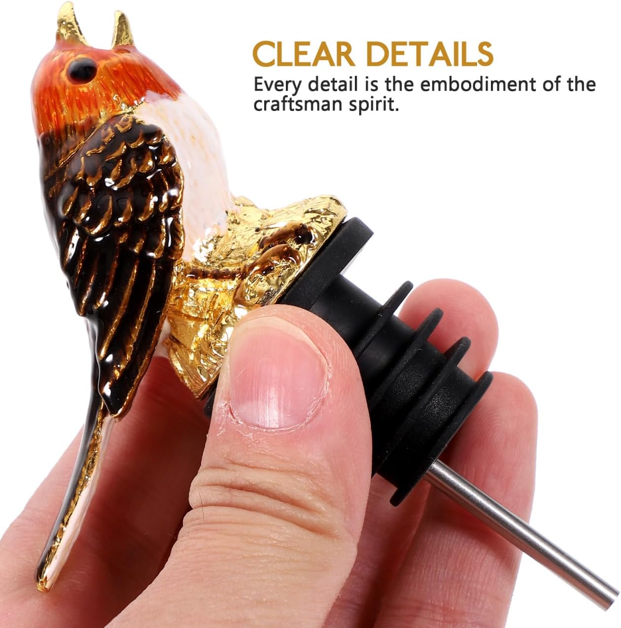 Healifty Bird Design Wine Pourer Spout Multi-Function Wine Bottle Pourer Aerator Stopper for Liquor Beer Bar Accessory 3.54X2.36X1.18In