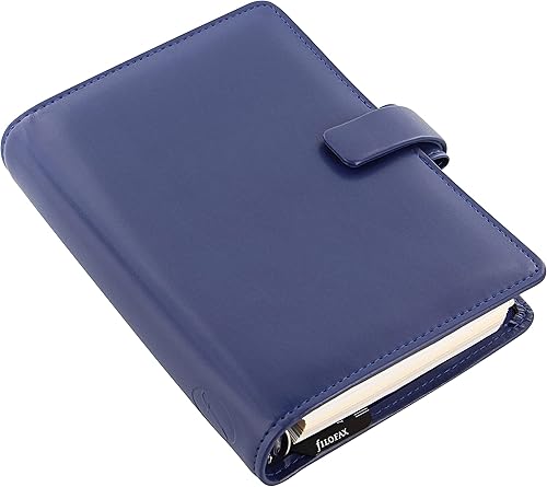 Miniatura 2 de Filofax Metropol - Organizador de tamaño personal, color azul marino, aspecto de cuero, seis anillos, calendario semanal para ver, multilingüe, 2024