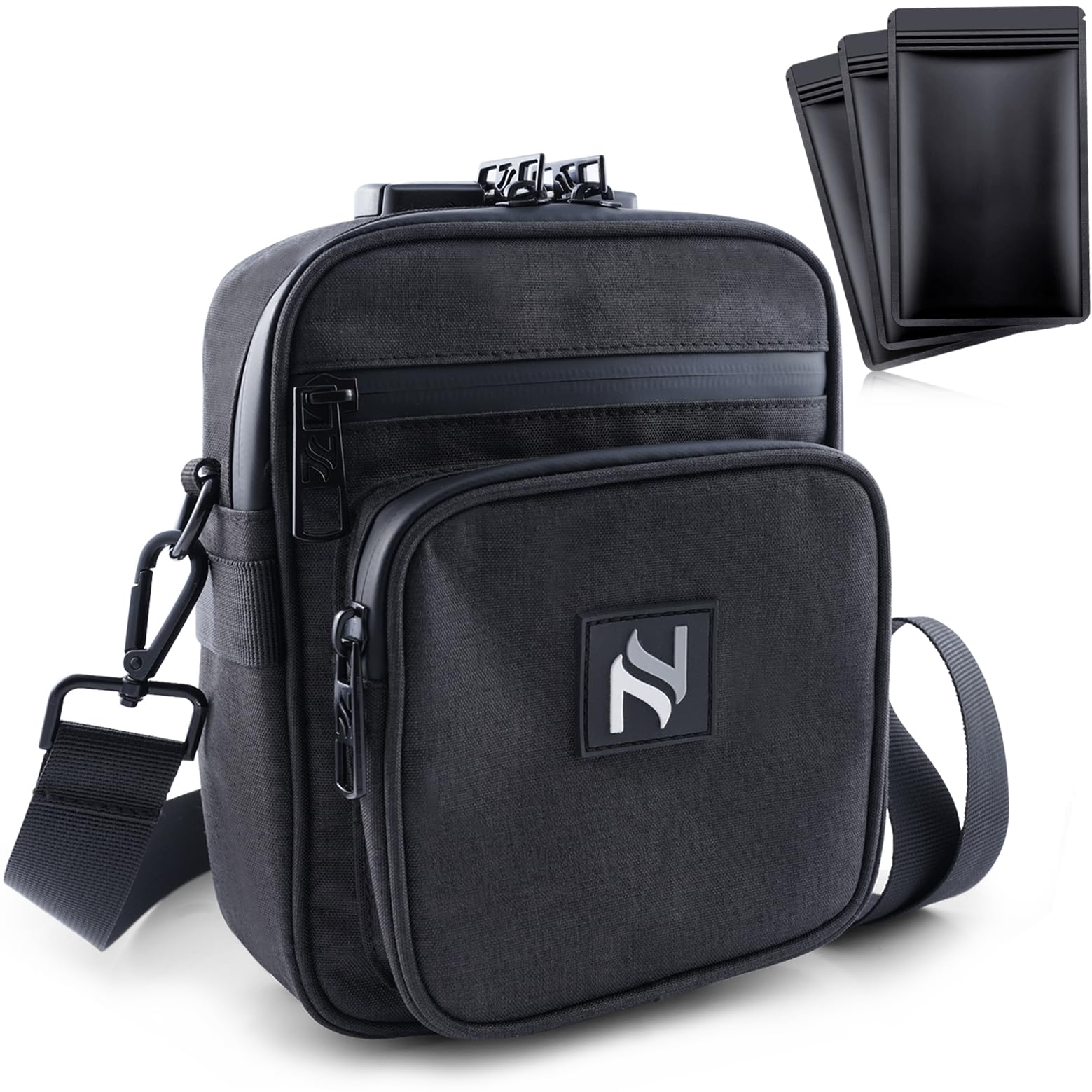 SMELL PROOF Shoulder Bag Crossbody Bag Messenger Bag Backpack -COMBINATION LOCK- For Working Commuting Traveling