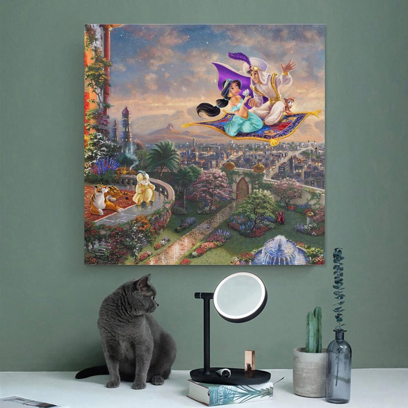 トーマスキンケード作　ディズニー絵画　アラジン ディズニー絵画 トーマス キンケード アラジン ジークレ 版画 正規品