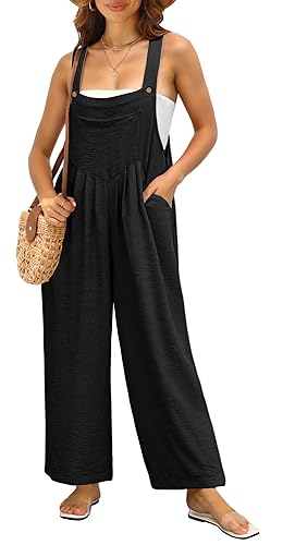 IWOLLENCE Women's Summer Jumpsuits Boho Wide Leg Overalls Casual Loose