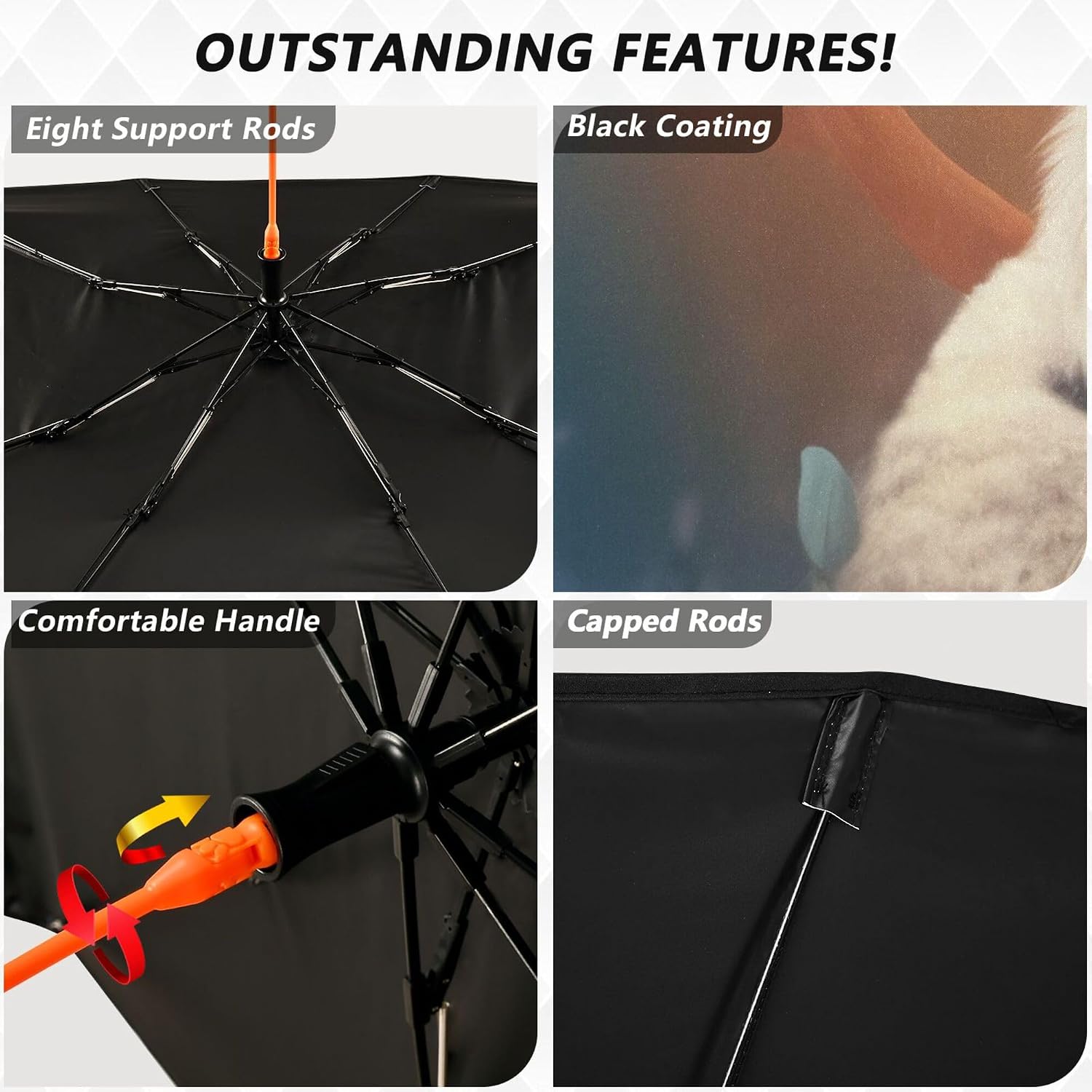 Car Umbrella Sun Shade Cover, Cute Animal Koala Umbrella Sun Shade for Car Truck Window Front Windshield, Blocks UV Rays Sun Visor Protector Sun Heat Reflector to Keep Your Vehicle Cool