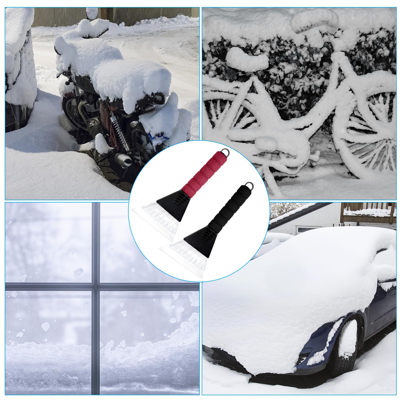 2 Stück Eisschaber Robuster Ice, Großformat Scraper Eiskratzer Auto Zubehör Eis Entferner, Heavy Duty Kühlschrank Eisschaber für Familie Gefrierschrank Ice Scraper