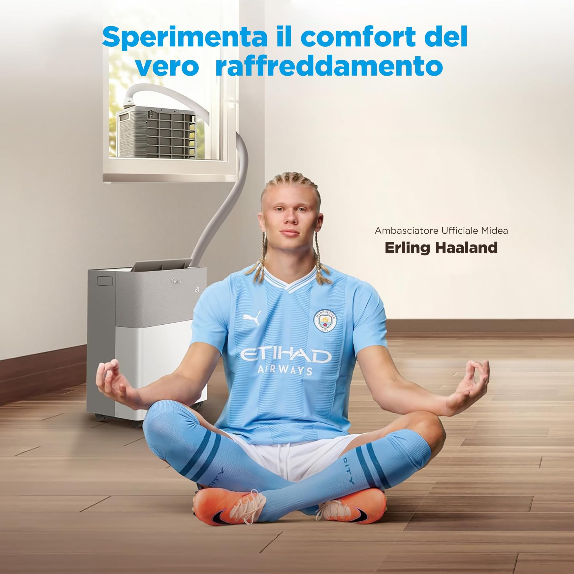 Midea Portasplit 4-in-1 Condizionatore con Pompa di Calore 12000 BTU (3,5 kW), Raffreddamento/Riscaldamento, 39 dB Silenzioso, Senza Installazione, WiFi Smart, Classe A++/A+, stanze fino a 42 m²