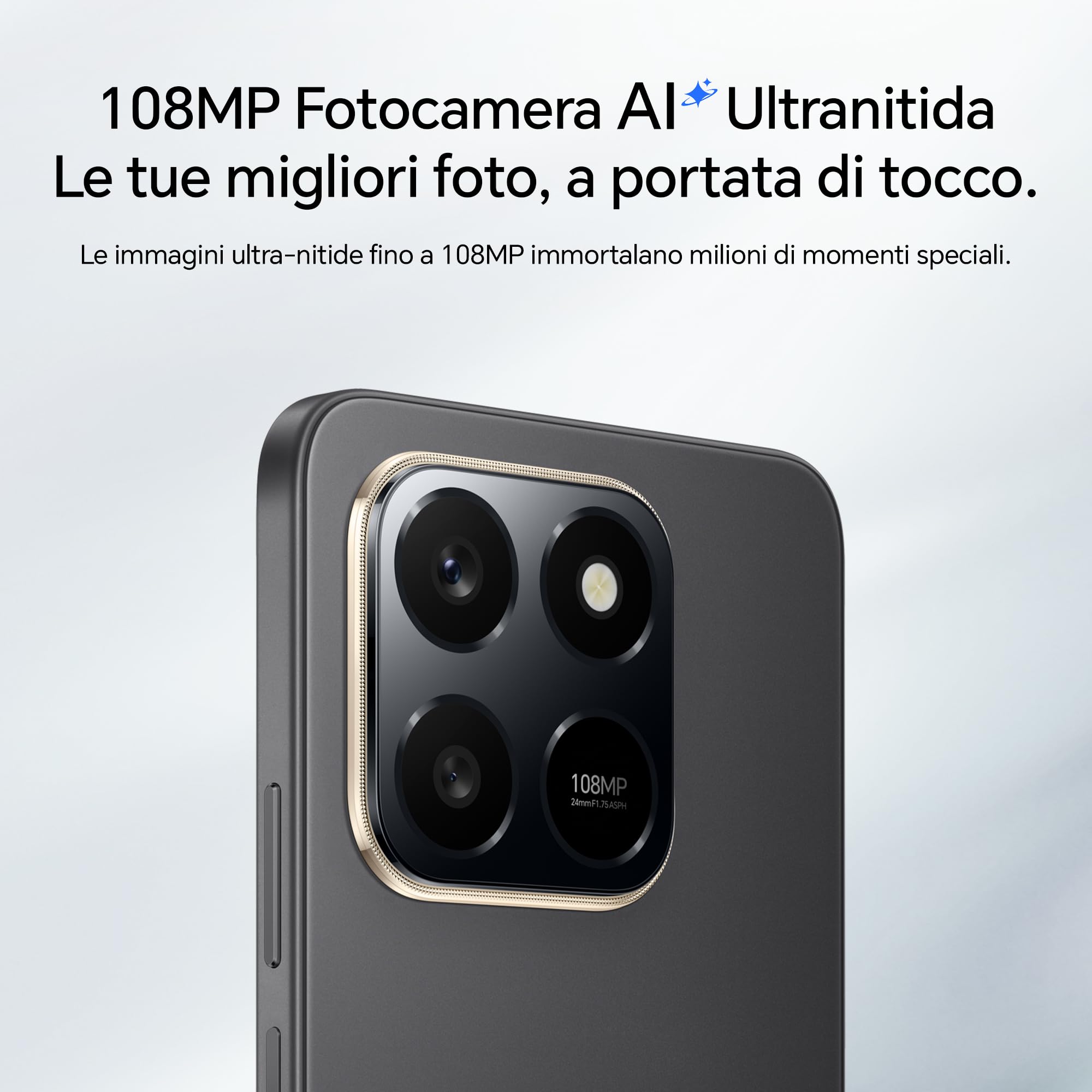 HONOR 400 Smart 4G Smartphone Dual SIM NFC Android 15, 8+256GB, 108MP+2MP con Pulsante AI Telefono, 6500mAh Dual Cell Batteria, 6.77 Pollici 120 Hz Comfort Display, 5 stelle SGS&IP65, Velvet Black