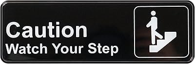 Winco Sign, 3-Inch by 9-Inch, Caution/Watch Your Step