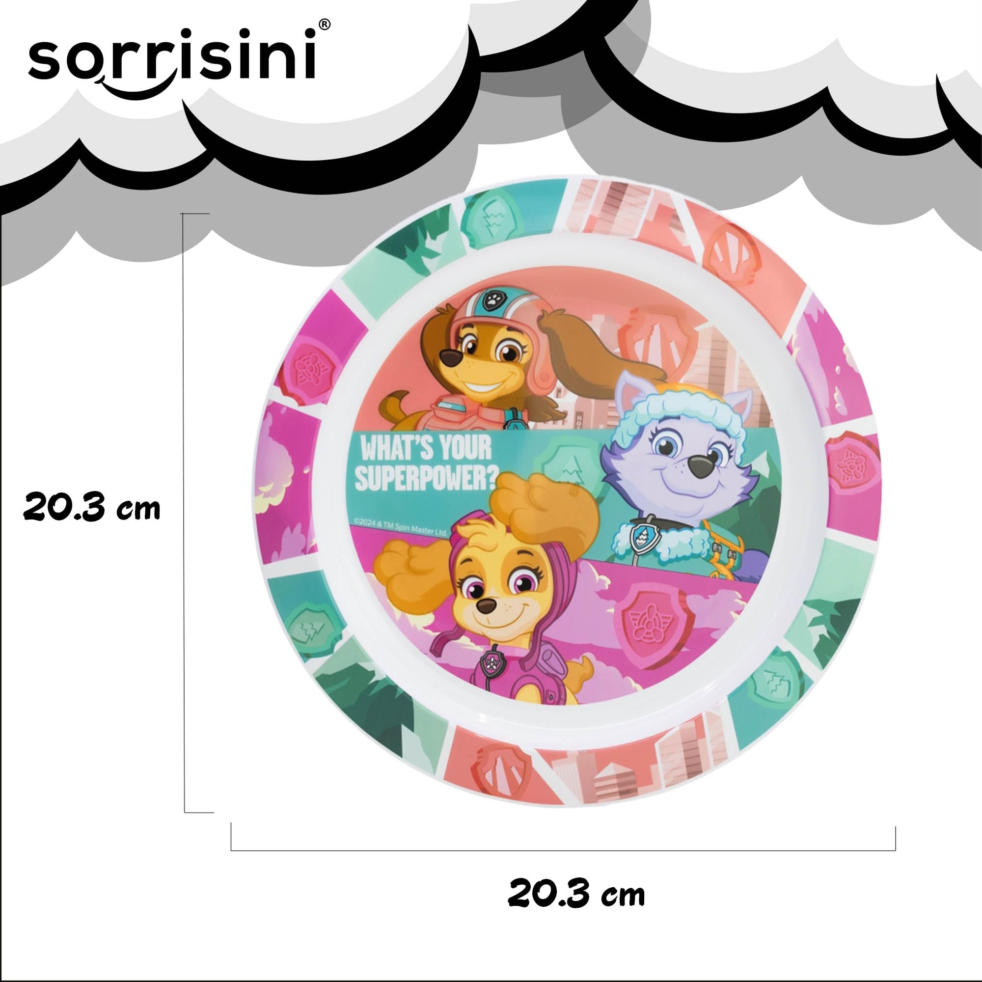 Set Stoviglie Bambini Paw Patrol - Piatto, Ciotola, Bicchiere E Posate, Plastiche E Microonde Safe - Foto 2