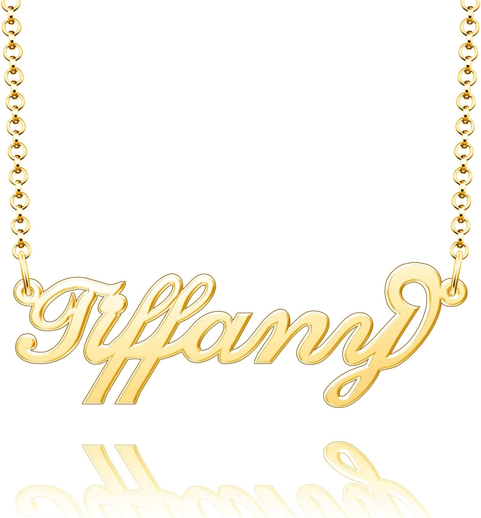 Infinite Memories 925 Sterling Silver Custom Made Pendant Personalized Gold Plated Name Necklace for Mom Women Girls