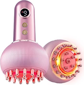 Lymphatic Drainage Massager & Anti Cellulite Massage Tool, Helps Reduce Stretch Marks & Cellulite, for Legs, Arms & Belly, Body Sculpting Machine with Light, Heat & Vibration Rose Gold
