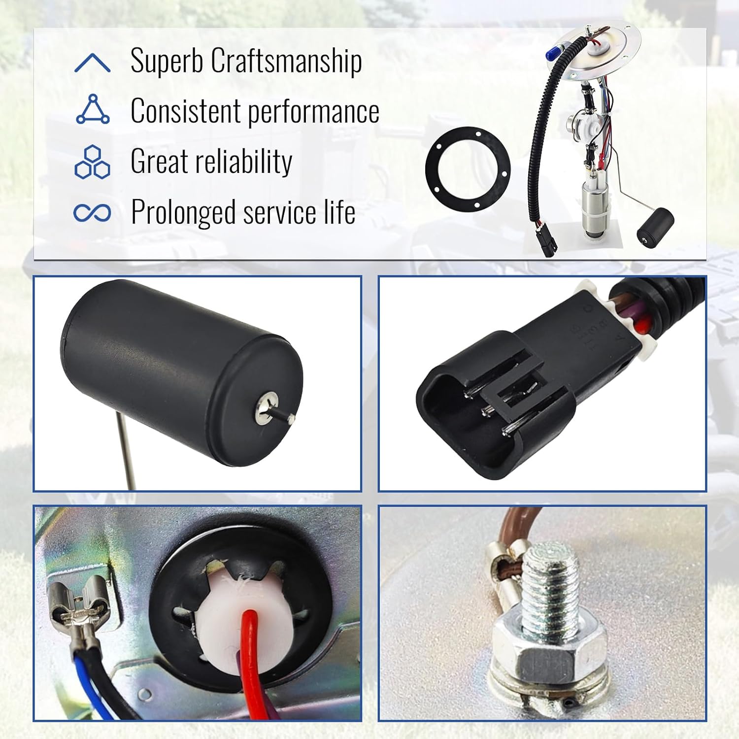 47-1048 Fuel Pump Assembly 5-Bolt Compatible with Polaris Sportsman 700 EFI 2006 2007 2008, Sportsman 800 EFI 2005 2006 2007 2008 Replace# 2520496 2520776