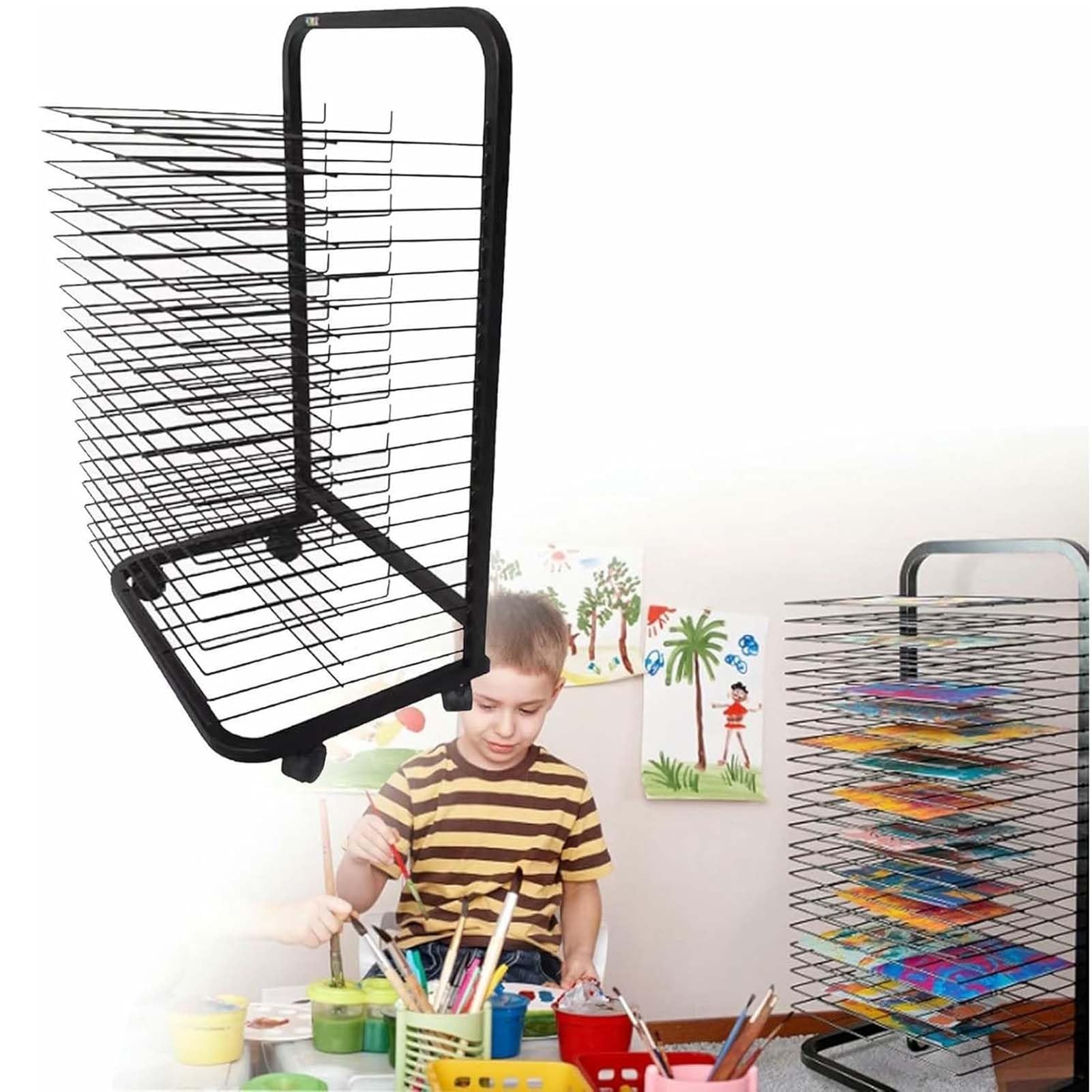 THEGA Art Drying Rack, Art Drying Rack For Classroom, Steel Drying Painting Racks, Painting Drying Rack,Space-Saving Organizer For Classrooms