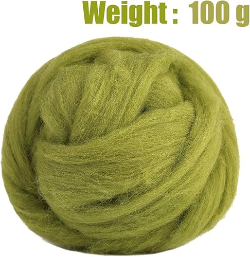 Vista 138 de 3.53 oz lana Roving, suministros de fieltro de lana, lana pura, hilo grueso, hilado de lana giratoria para fieltro de aguja, fieltro húmedo, Blanco