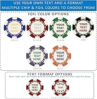 Vista 2 de DA VINCI 1000 fichas de póquer personalizadas, impresas con su texto personalizado en un lado