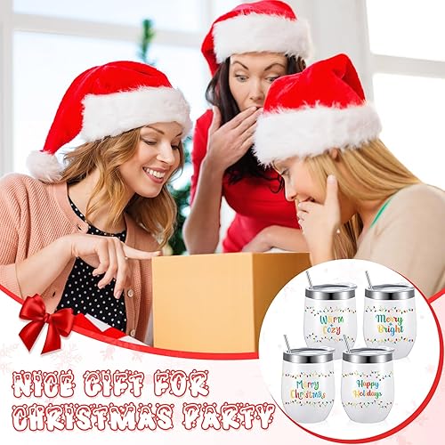 Miniatura 4 de 4 vasos de vino de Feliz Navidad, regalo de Navidad, Navidad, feliz día festivo, tazas de café para mujeres, mamá, esposa, hermana, taza aislada de