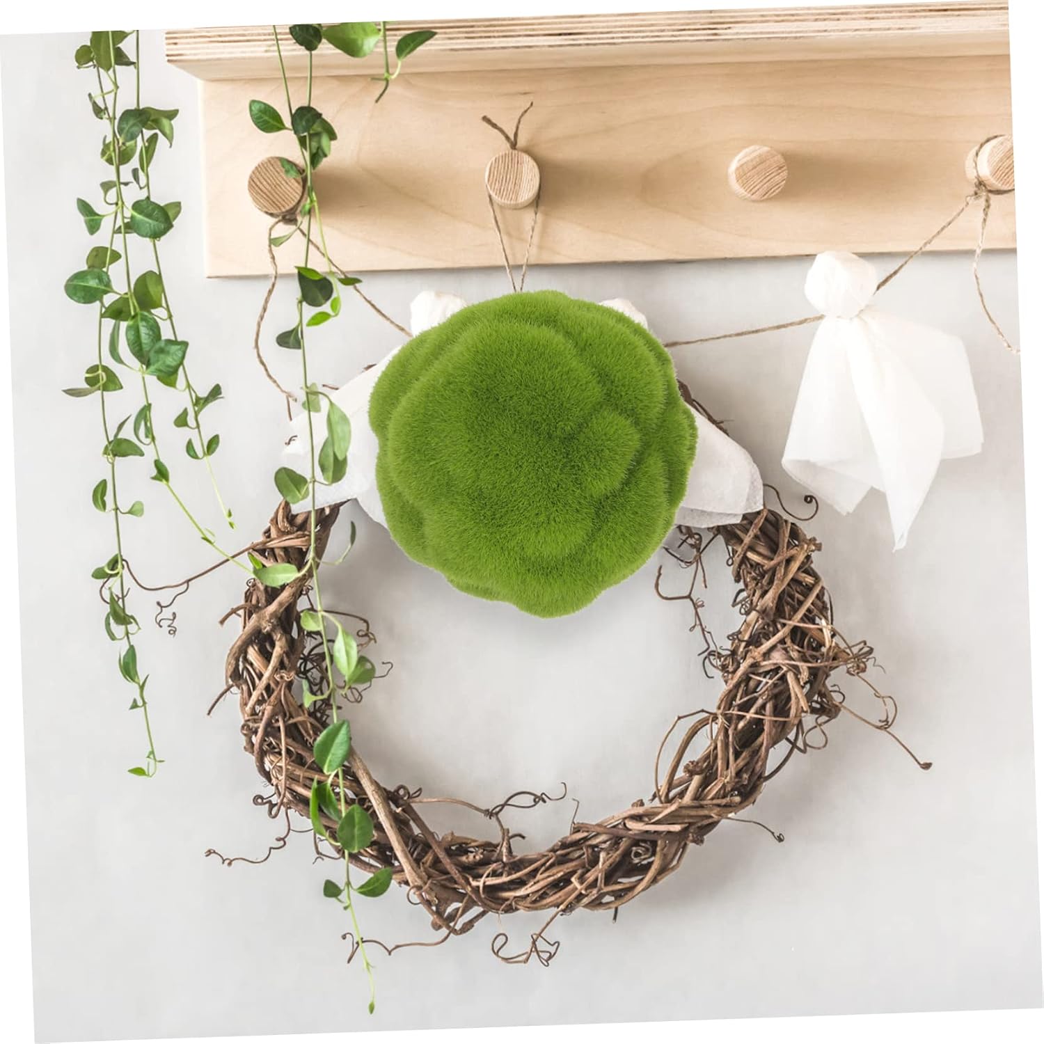 DECHOUS 3sets Fake Balls Moss Adornment for DIY Art Flower Arrangement Home Decor 2pcs*3