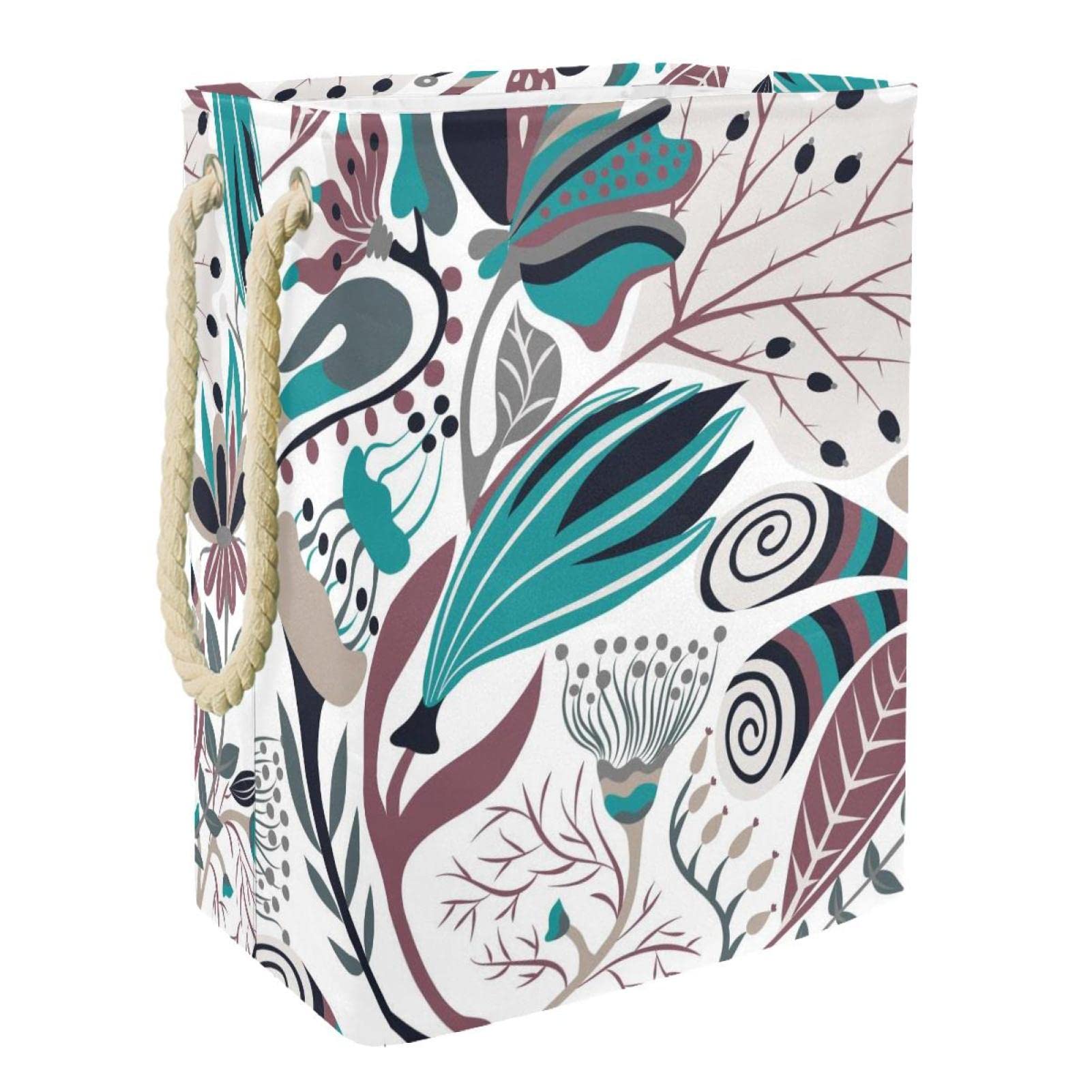 Panier à linge imperméable à fleurs grand format pour rangement maison