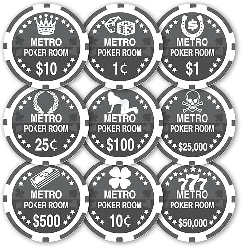 Miniatura 7 de DA VINCI Fichas de póquer personalizadas selecciona una imagen prediseñada, denominación de dólar y añade tu propio texto, 25 fichas de póquer a