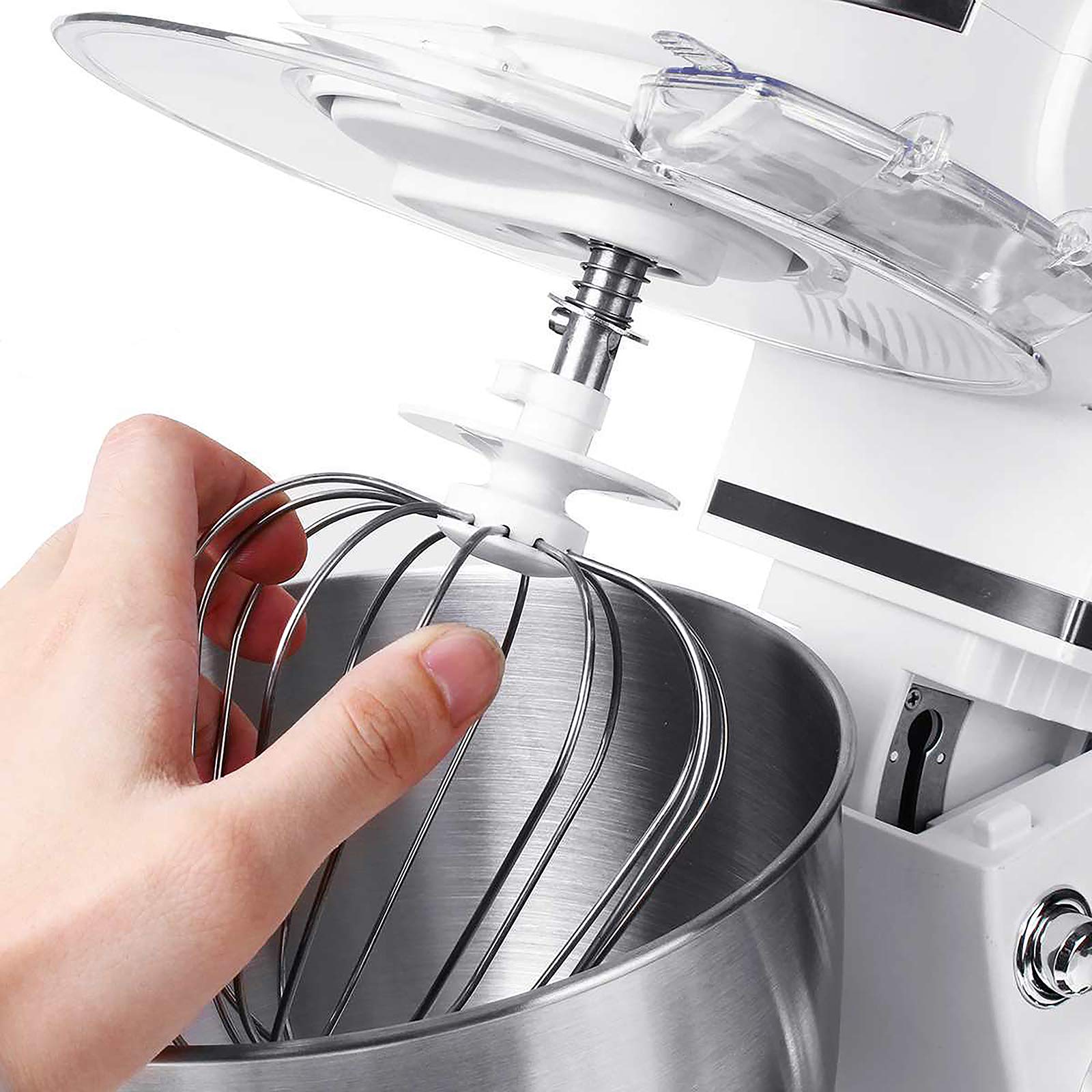 Stand Mixer, Kitchen Aid Mixer stand, Robot cucina, 5L 1000W 6-Velocità Tilt-Head frullatore, miscelatore cucina con il gancio per impastare, miscelazione battitore e frusta, il parafango,Bianca